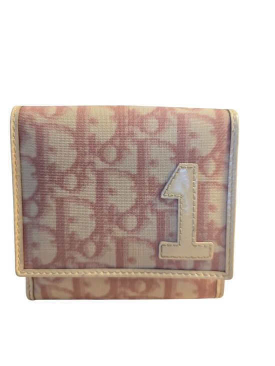 Dior Handbags - ✨💎DIOR💎✨Pink Trotter Canvas Trifold Wallet with Number Patch